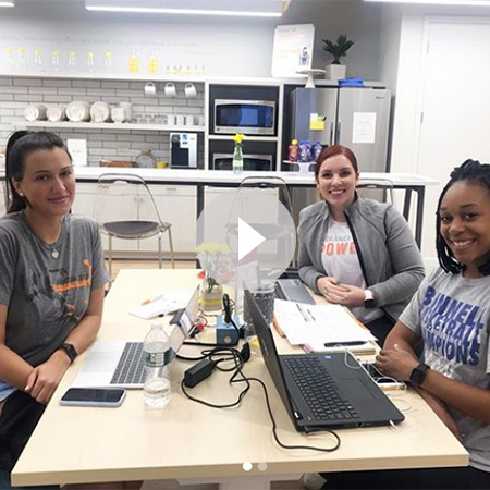 Female coworking colleagues working together at HAYVN in Darien CT, Fairfield County