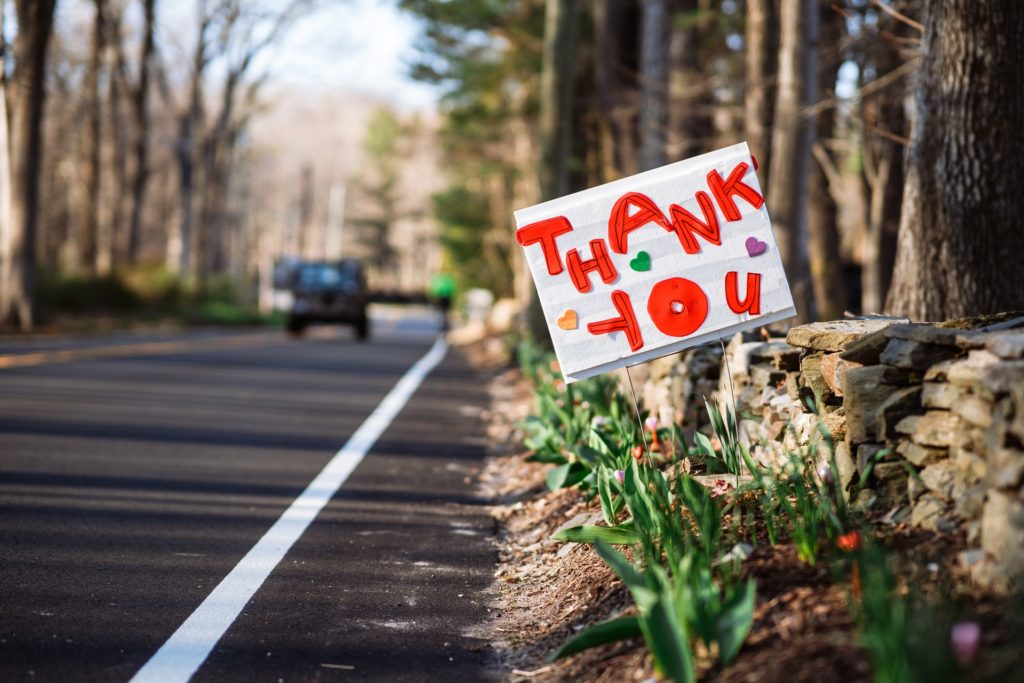 Photo by Nicholas Bartos says Thank You
