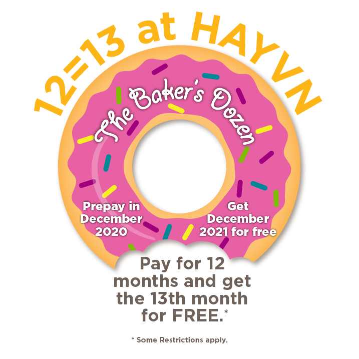 December2020_BakersDozen-HomepageTile Pay for 12 months get the 13th month free