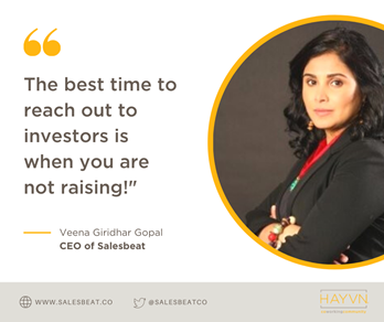 Veena Giridhar Gopal, CEO of Salesbeat quote