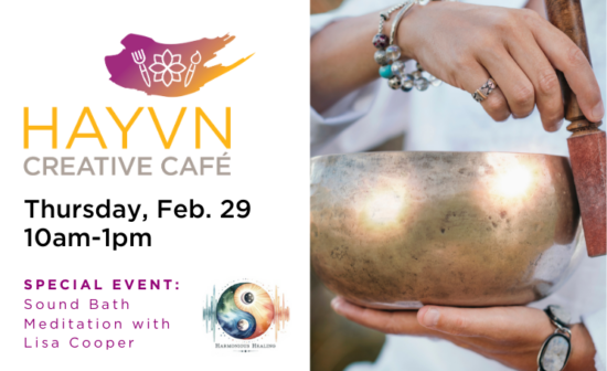 creative cafe with sound bath by lisa cooper